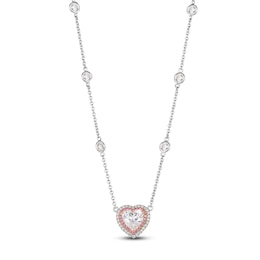 Le Vian Diamond Heart Necklace 3 ct tw Heart-Cut & Round Platinum