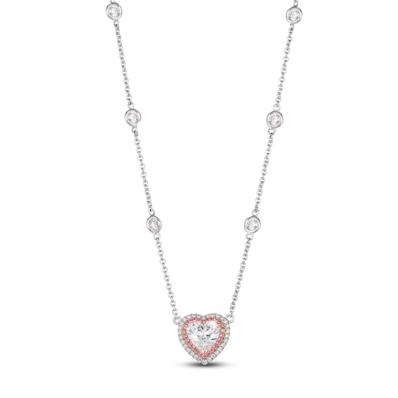 Le Vian Diamond Heart Necklace 3 ct tw Heart-Cut & Round Platinum