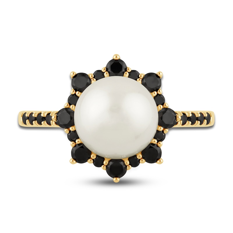 Main Image 3 of Pnina Tornai Freshwater Cultured Pearl & Black Diamond Ring 1/2 ct tw 14K Yellow Gold