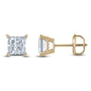 Thumbnail Image 1 of Princess-Cut Lab-Grown Diamond Solitaire Stud Earrings 2 ct tw 14K Yellow Gold (F/SI2)