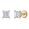 Thumbnail Image 1 of Princess-Cut Lab-Created Diamond Solitaire Stud Earrings 2 ct tw 14K Yellow Gold (F/SI2)