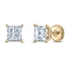 Thumbnail Image 2 of Princess-Cut Lab-Grown Diamond Solitaire Stud Earrings 2 ct tw 14K Yellow Gold (F/SI2)