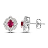Thumbnail Image 1 of Le Vian Natural Oval-Cut Ruby & Diamond Earrings 1/4 ct tw 14K Vanilla Gold