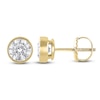 Thumbnail Image 1 of Round-Cut Lab-Grown Diamond Bezel-Set Solitaire Stud Earrings 1 ct tw 18K Yellow Gold (F/VS2)