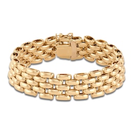 Italia D'Oro Hollow Panther Chain Bracelet 14K Yellow Gold 7.5"