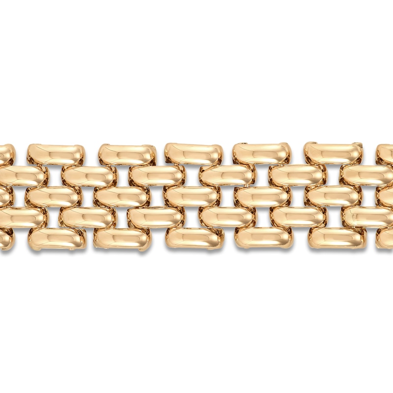 Main Image 2 of Italia D'Oro Hollow Panther Chain Bracelet 14K Yellow Gold 7.5"