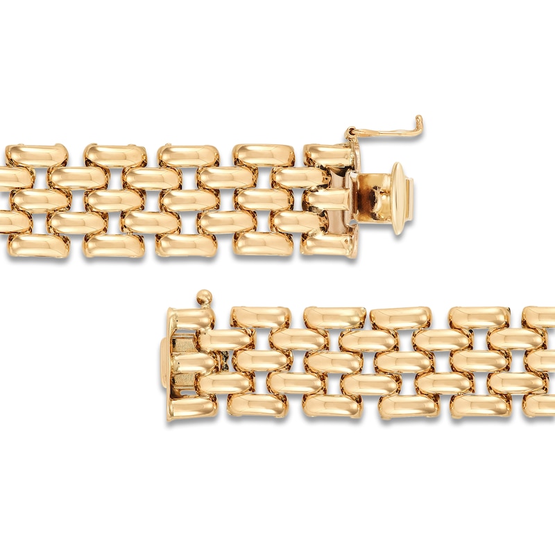 Main Image 3 of Italia D'Oro Hollow Panther Chain Bracelet 14K Yellow Gold 7.5"