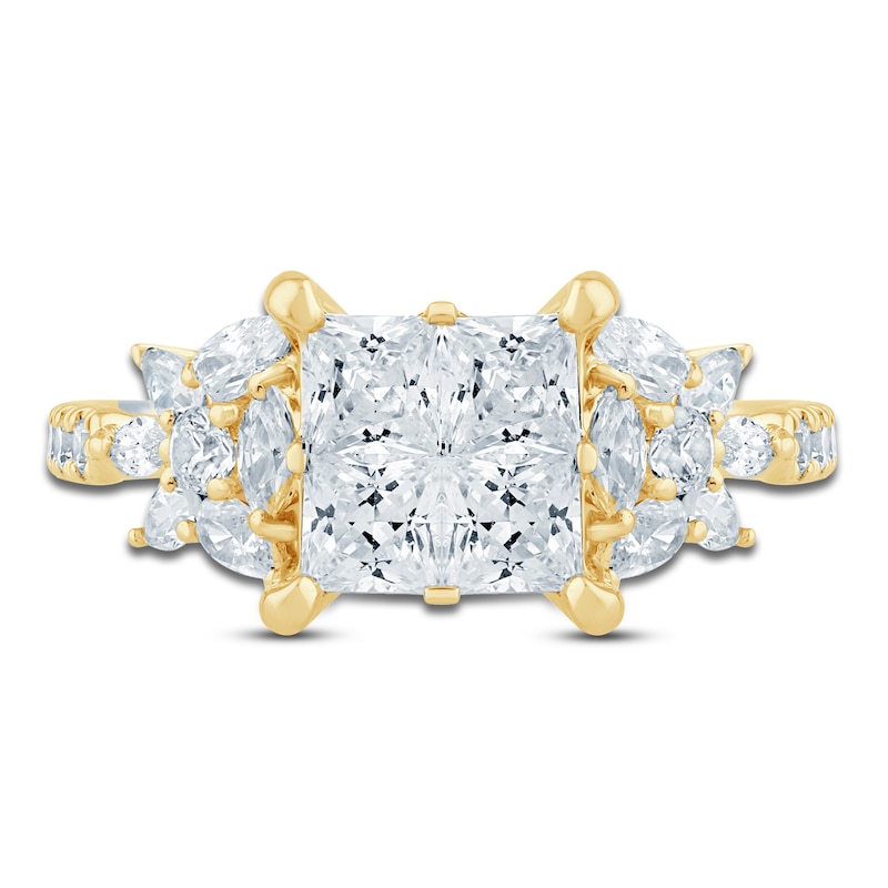 Main Image 3 of Pnina Tornai Princess-Cut Quad Diamond Engagement Ring 2-1/6 ct tw 14K Yellow Gold