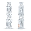 Thumbnail Image 2 of Pnina Tornai Round & Emerald-Cut Lab-Grown Diamond Vertical Drop Earrings 3 ct tw 14K White Gold