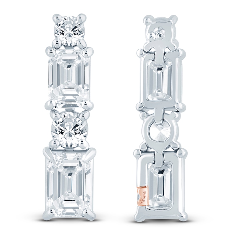 Main Image 2 of Pnina Tornai Round & Emerald-Cut Lab-Grown Diamond Vertical Drop Earrings 3 ct tw 14K White Gold