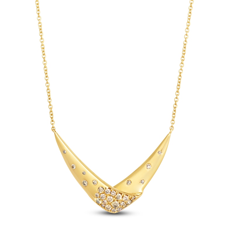 Main Image 1 of Le Vian Diamond Chevron Necklace 1/3 ct tw 14K Honey Gold 18"