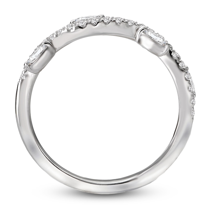 Main Image 2 of Certified Marquise & Round-Cut Diamond Anniversary Ring 1/3 ct tw 14K White Gold