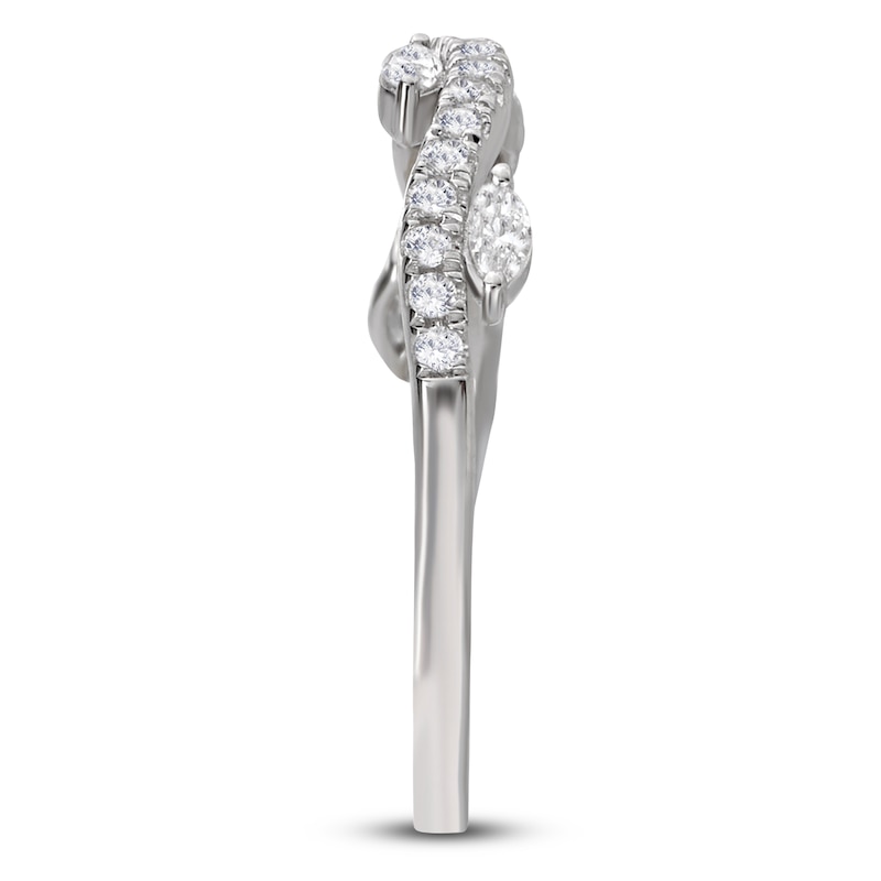 Main Image 4 of Certified Marquise & Round-Cut Diamond Anniversary Ring 1/3 ct tw 14K White Gold