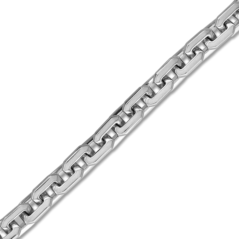Main Image 3 of Forged by Jared Men's Link Bracelet Sterling Silver, Blue Ion-Plated Damascus Steel & 18K Yellow Gold 8.5"
