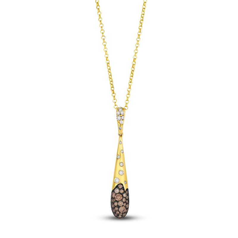Main Image 1 of Le Vian Diamond Teardrop Necklace 5/8 ct tw 14K Honey Gold 19"
