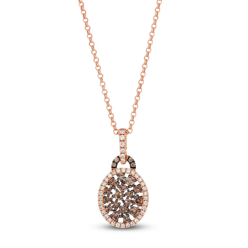 Main Image 1 of Le Vian Multi-Diamond Oval Necklace 7/8 ct tw 14K Strawberry Gold 19"