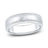 Thumbnail Image 1 of Men's Hammered Milgrain Wedding Band 18K White Gold 6mm