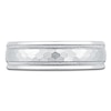 Thumbnail Image 3 of Men's Hammered Milgrain Wedding Band 18K White Gold 6mm