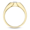 Thumbnail Image 4 of Shy Creation Oval-Cut Diamond Bezel-Set Halo Ring 1/8 ct tw 14K Yellow Gold SC22008875V2RDZ7