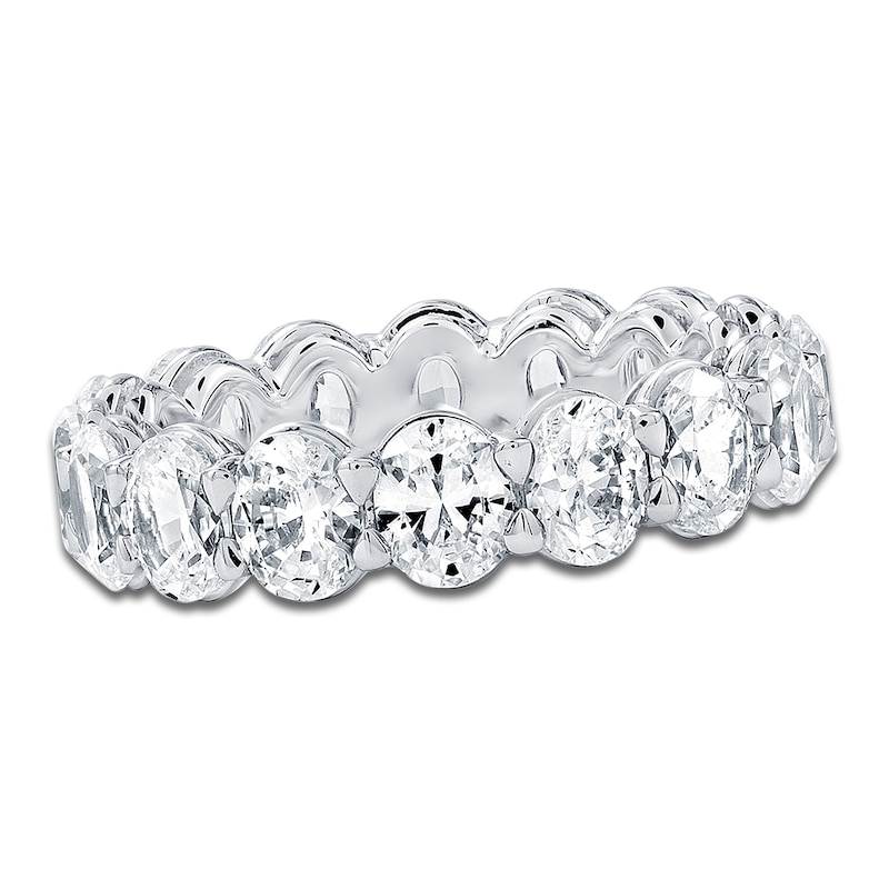 Main Image 1 of Certified Oval-Cut Diamond Eternity Band 4-1/2 - 5-3/8 ct tw Platinum