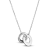 Thumbnail Image 2 of Black Diamond Interlocking Circles Necklace 1/3 ct tw Sterling Silver 18"