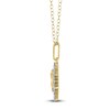 Thumbnail Image 3 of Diamond Angel Number 777 Medallion Necklace 1/4 ct tw 10K Yellow Gold 18"
