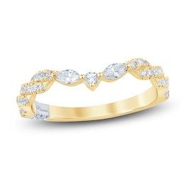 Pnina Tornai Marquise & Round-Cut Contour Twist Wedding Band 3/8 ct tw 14K Yellow Gold