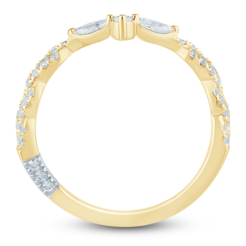 Main Image 4 of Pnina Tornai Marquise & Round-Cut Contour Twist Wedding Band 3/8 ct tw 14K Yellow Gold