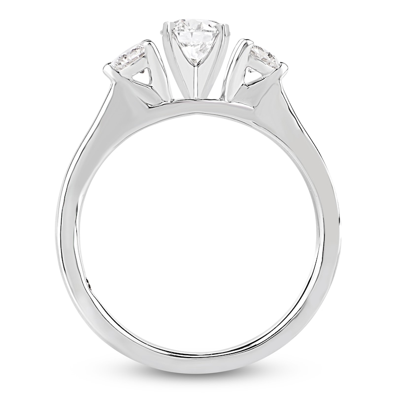 Main Image 2 of Storied Diamond Desert Sands of Eternity Round-Cut Three-Stone Engagement Ring 1-1/3 ct tw 18K White Gold