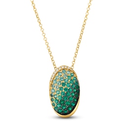 Le Vian Emerald Ombré Oval Necklace 1/20 ct tw Diamonds 14K Honey Gold 19"
