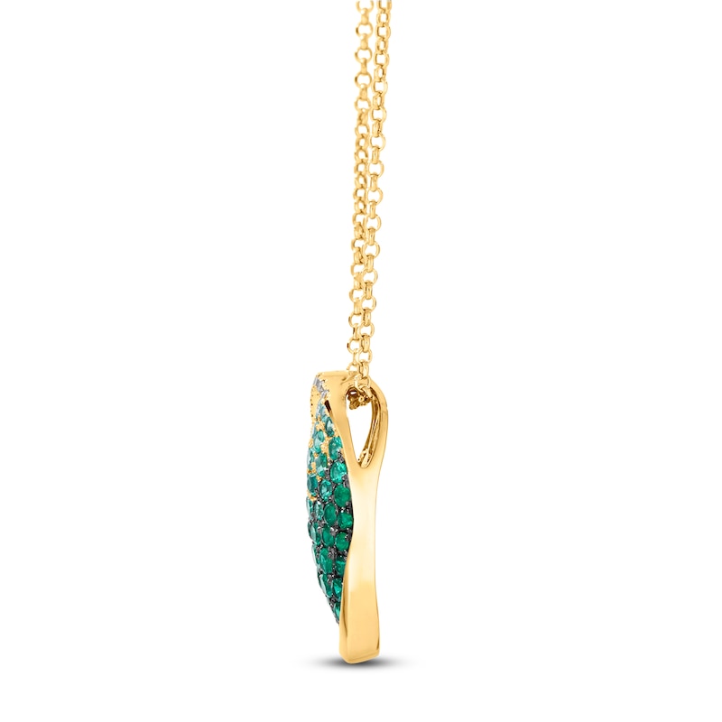 Main Image 2 of Le Vian Emerald Ombré Oval Necklace 1/20 ct tw Diamonds 14K Honey Gold 19"