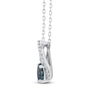 Thumbnail Image 2 of Montana Blue Oval-Cut Natural Sapphire & Diamond Necklace 1/10 ct tw 14K White Gold 18"