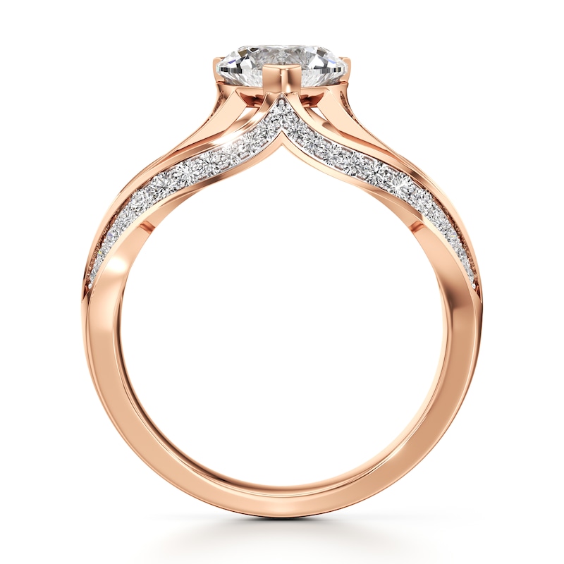Main Image 2 of J'Lure Lab-Grown Diamond Heart Brilliant-Cut Engagement Ring 1-3/8 ct tw 18K Rose Gold