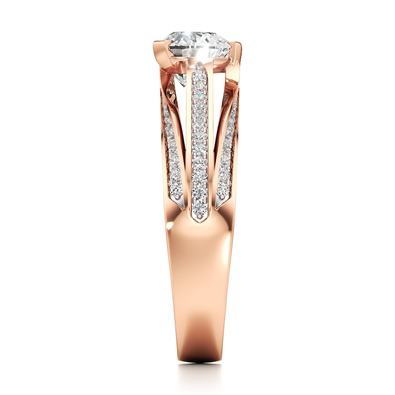 Main Image 3 of J'Lure Lab-Grown Diamond Heart Brilliant-Cut Engagement Ring 1-3/8 ct tw 18K Rose Gold