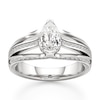 Thumbnail Image 1 of J'Lure Lab-Grown Diamond Pear Step-Cut Engagement Ring 1-3/8 ct tw 18K White Gold
