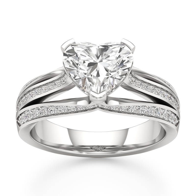 Main Image 1 of J'Lure Lab-Grown Diamond Heart Brilliant-Cut Engagement Ring 2-3/8 ct tw 18K White Gold