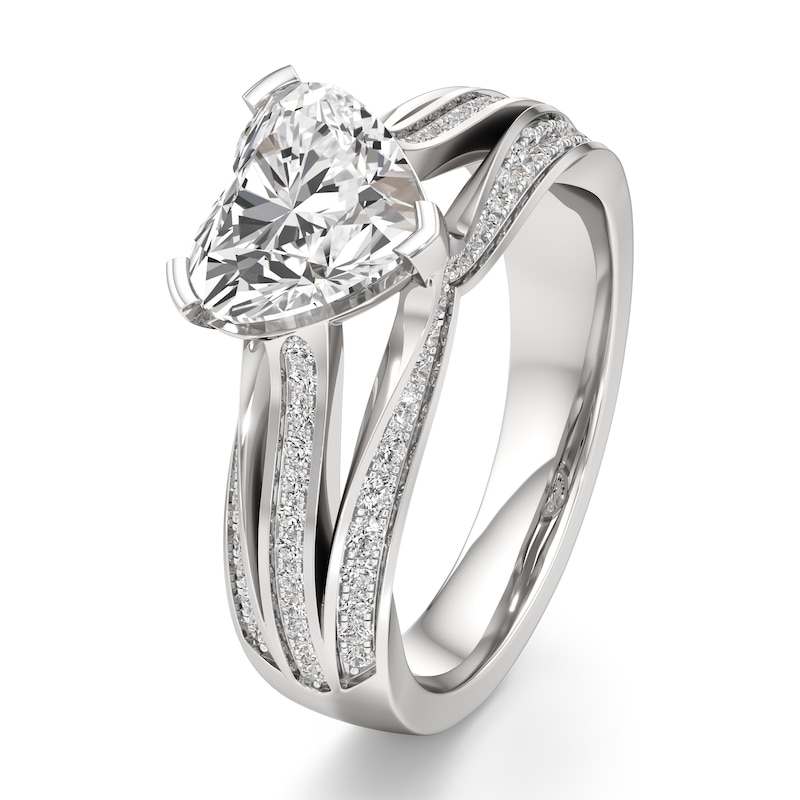 Main Image 4 of J'Lure Lab-Grown Diamond Heart Brilliant-Cut Engagement Ring 2-3/8 ct tw 18K White Gold