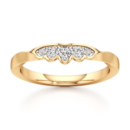 J'Lure Lab-Grown Diamond Scalloped Wedding Band 1/6 ct tw 18K Yellow Gold