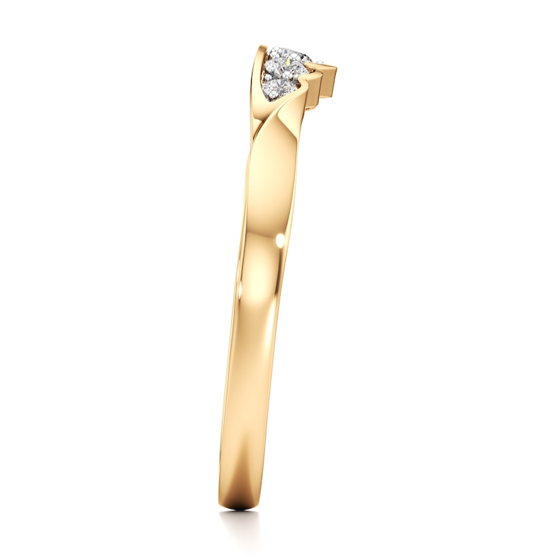 Main Image 3 of J'Lure Lab-Grown Diamond Scalloped Wedding Band 1/6 ct tw 18K Yellow Gold