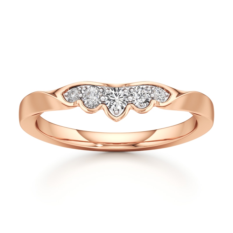 Main Image 1 of J'Lure Lab-Grown Diamond Scalloped Wedding Band 1/5 ct tw 18K Rose Gold