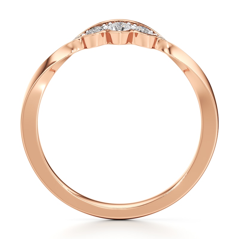 Main Image 2 of J'Lure Lab-Grown Diamond Scalloped Wedding Band 1/5 ct tw 18K Rose Gold