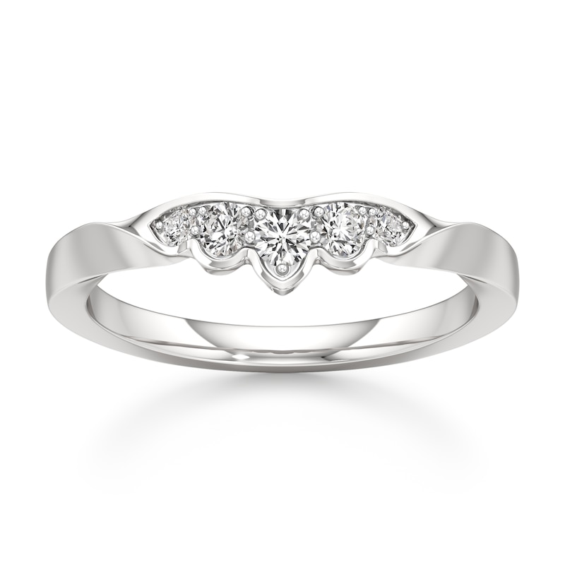 Main Image 1 of J'Lure Lab-Grown Diamond Scalloped Wedding Band 1/5 ct tw 18K White Gold