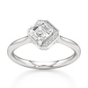 Thumbnail Image 1 of J'Lure Square-Emerald Step-Cut Lab-Grown Diamond Half-Halo Engagement Ring 1 ct tw 18K White Gold