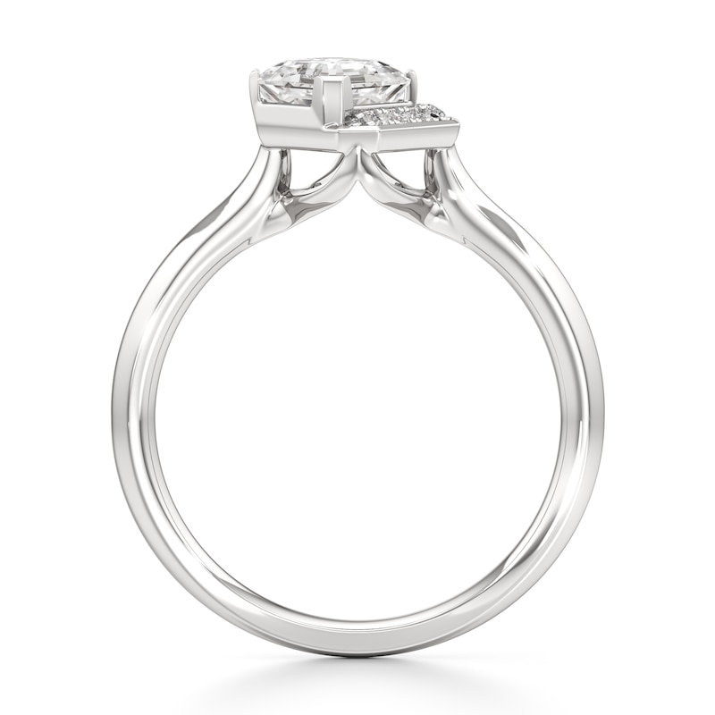 Main Image 2 of J'Lure Square-Emerald Step-Cut Lab-Grown Diamond Half-Halo Engagement Ring 1 ct tw 18K White Gold