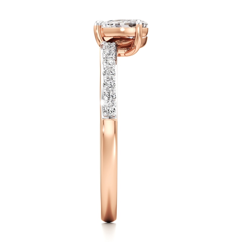 Main Image 3 of J'Lure Pear Step-Cut Lab-Grown Diamond Contour Wedding Band 3/8 ct tw 18K Rose Gold