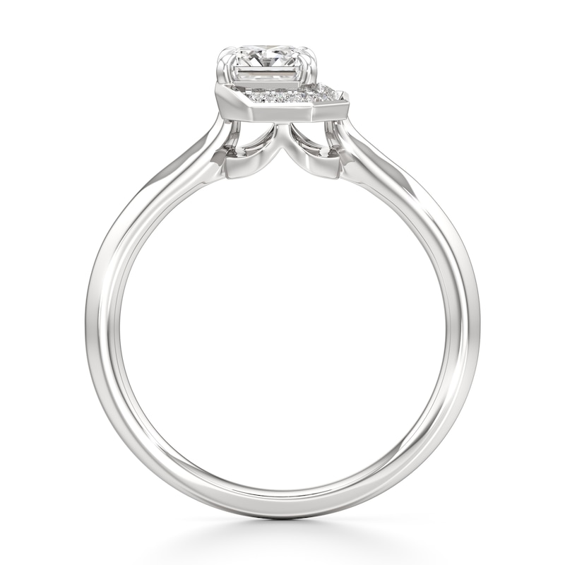 Main Image 2 of J'Lure Radiant Brilliant-Cut Lab-Grown Diamond Half-Halo Engagement Ring 1 ct tw 18K White Gold