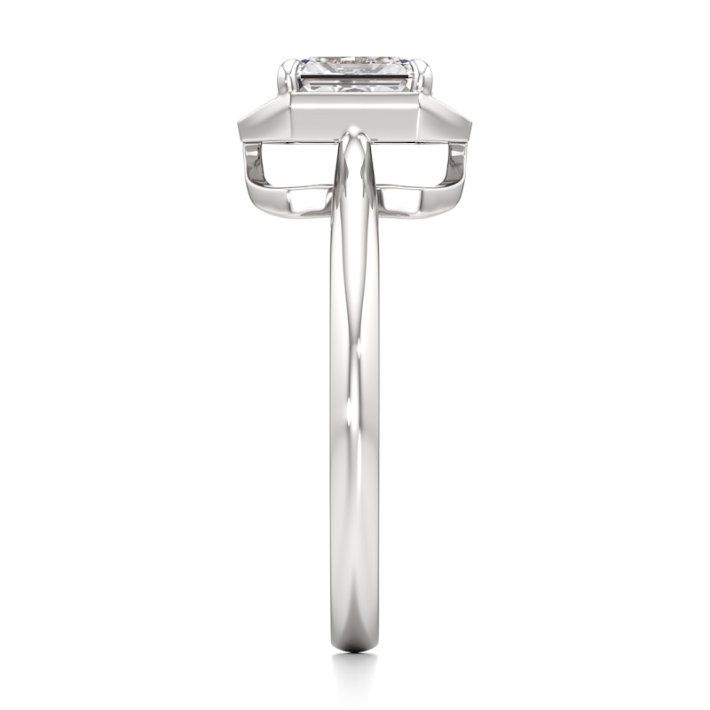 Main Image 3 of J'Lure Radiant Brilliant-Cut Lab-Grown Diamond Half-Halo Engagement Ring 1 ct tw 18K White Gold