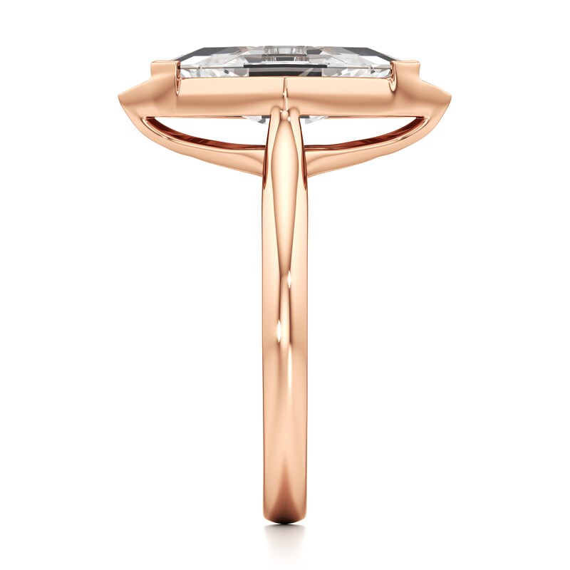 Main Image 3 of J'Lure Lozenge Step-Cut Lab-Grown Diamond Half-Halo Engagement Ring 2 ct tw 18K Rose Gold