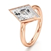 Thumbnail Image 4 of J'Lure Lozenge Step-Cut Lab-Grown Diamond Half-Halo Engagement Ring 2 ct tw 18K Rose Gold