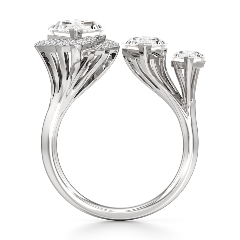 Main Image 2 of J'Lure Lozenge Step-Cut Lab-Grown Diamond Engagement Ring 3-3/4 ct tw 18K White Gold